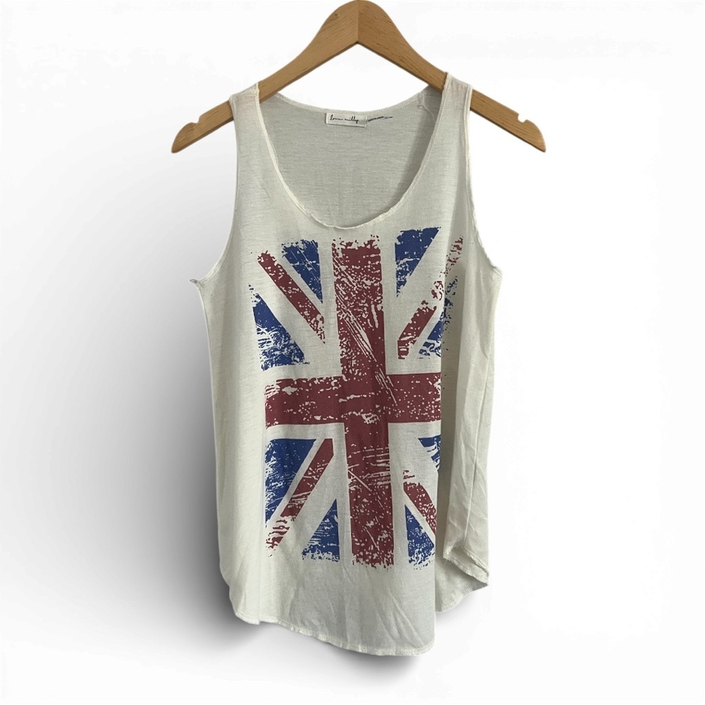 Milly White Tank Top with Red and Blue Graphic